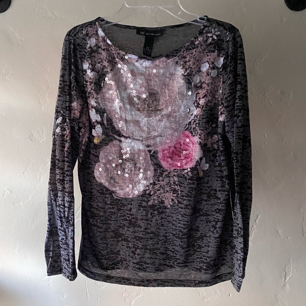 BOGO Floral Sequined Top